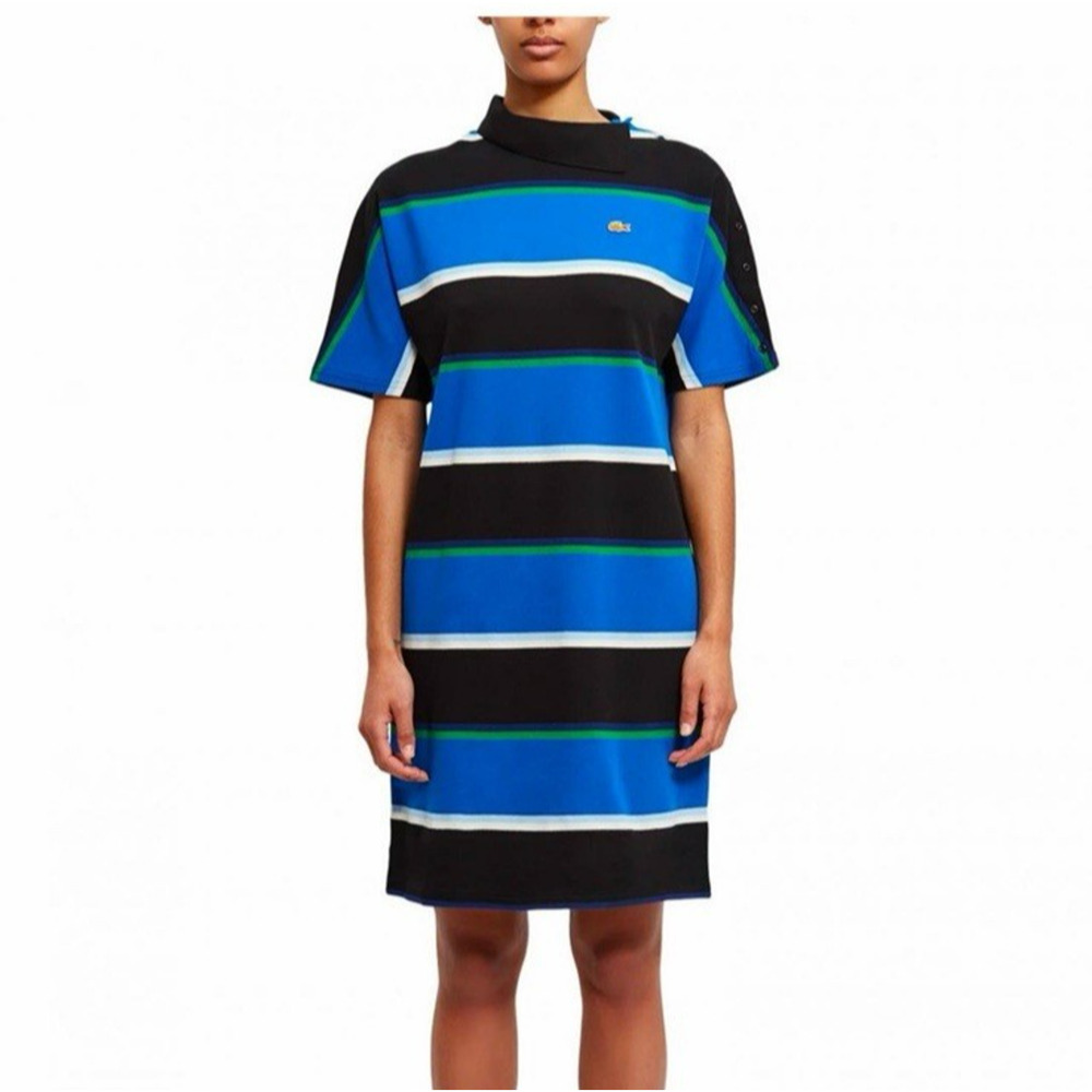 Lacoste x Opening Ceremony Striped Polo Dress Womens Small Logo Button Shoulder